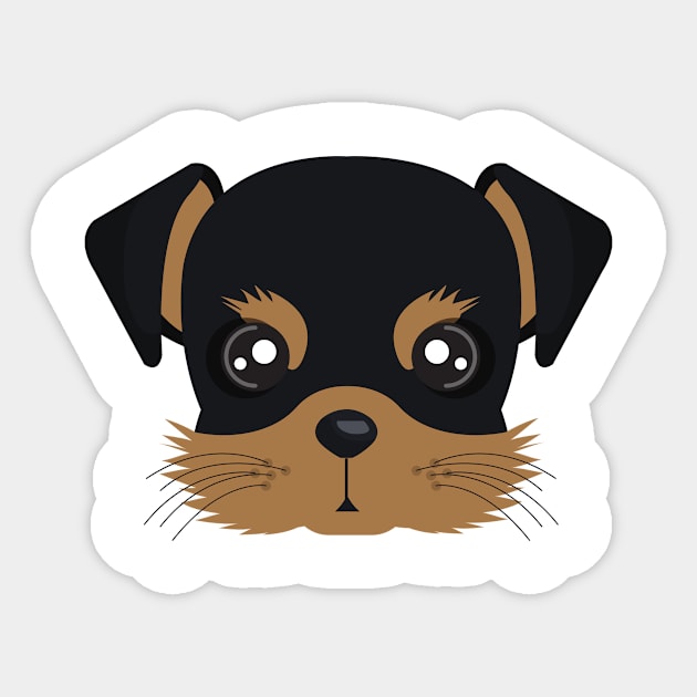 Terrier puppy: Black Sticker by TrendX